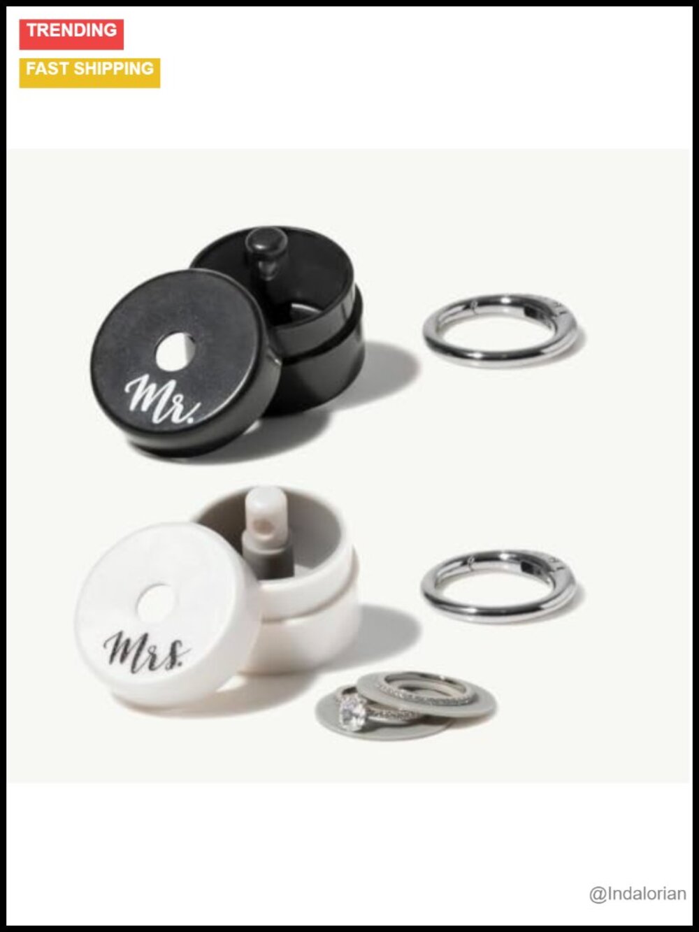 Travel Jewelry Box Case Ring Holder Pill Organizer Keychain Latch